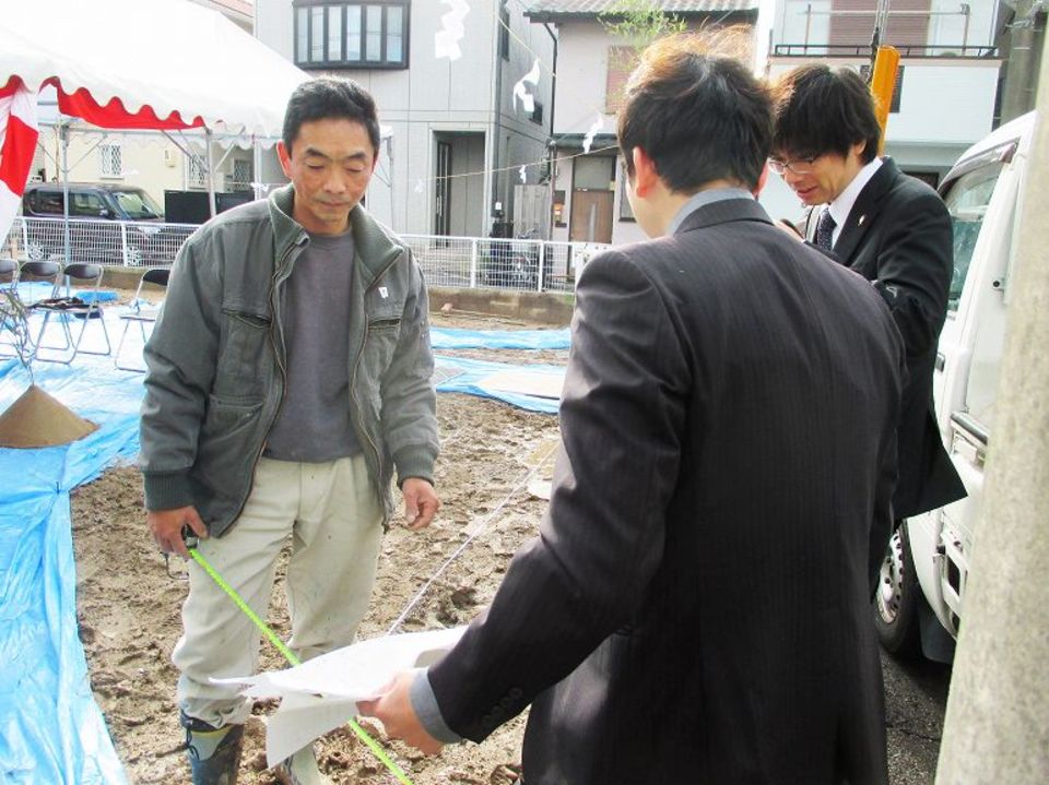 地鎮祭の現場にて